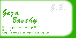 geza basthy business card