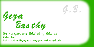 geza basthy business card